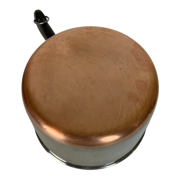 Revere Ware 3 Qt Saucepan Copper Clad Stainless Steel Lid Double Ring Pre 1968 - Picture 8 of 10